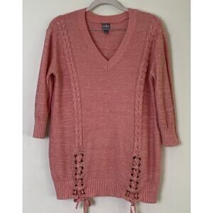 Soho New York&Co Jeans Women's Sweater Size M Tie  Pink